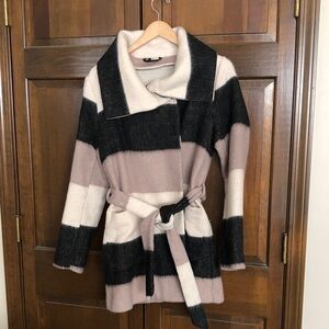 Divided by H&M Striped Belted Women's  Coat